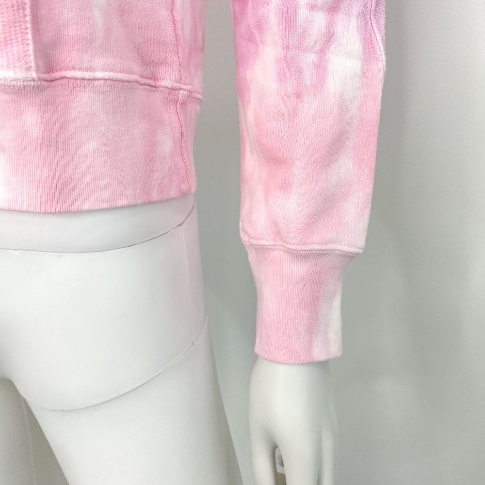 LoveShackFancy Kirby Tie Dye Sweatshirt Hoodie in Linear Bubble Gum Pink Size M - Picture 10 of 16